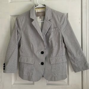 Dark grey and white striped blazer
